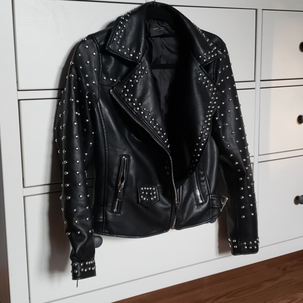 New Faux leather Black biker jacket - Picture 4 of 5